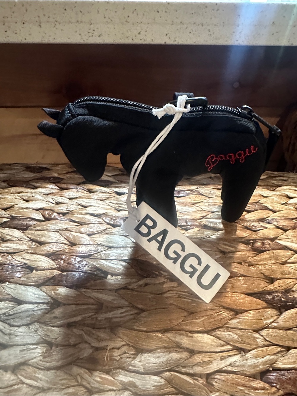 NWT BAGGU black horse with red embroidered horse bag charm / NEW - Picture 3 of 16